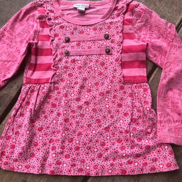 Naartjie Rain Drops Top Fair Pink Buttons Girls 6 - Picture 3 of 8